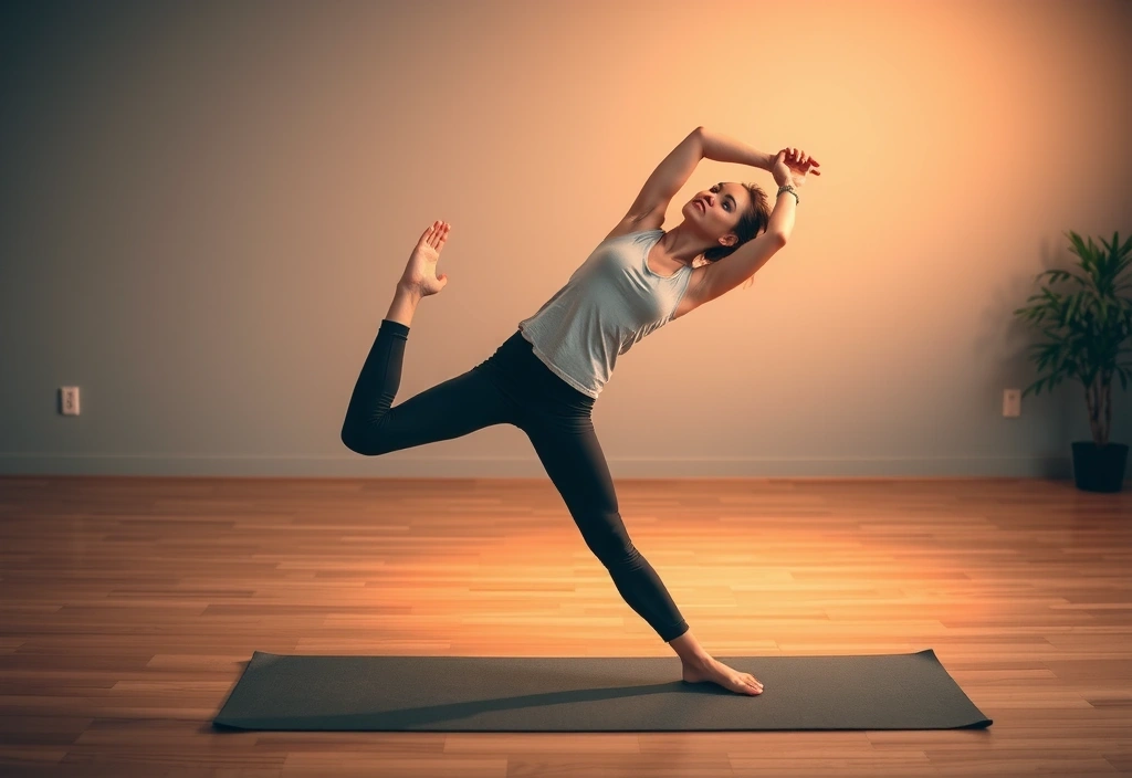 Advanced practitioner in challenging yoga pose